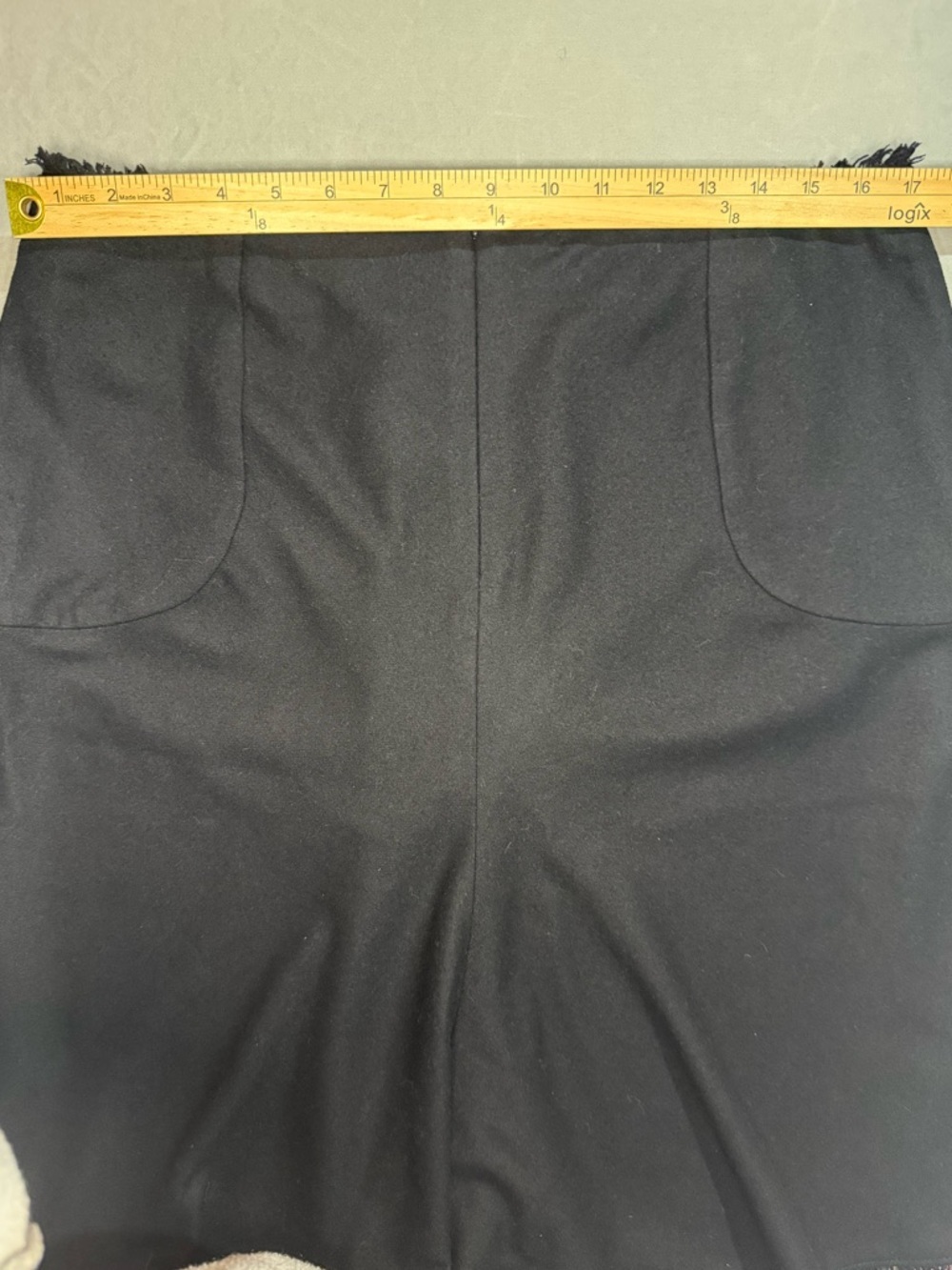Banana Republic Size 14 Black Wool Blend Fringe Hem A-Line Skirt Classy Capsule - Picture 9 of 9